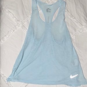 Baby blue nike razor back top